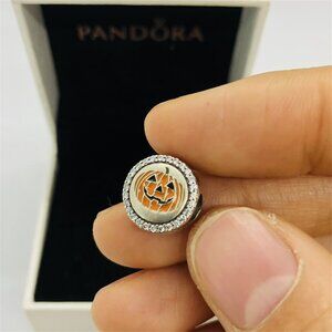✨🔥Pandora Halloween Holiday Pumpkin Jack O Lantern Charm Bead